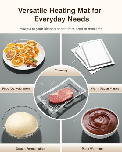 Image of Warming Mat for Food (24 inchx16 inch) - iTRUSOU 7-Level Electric Warming Tray with 400W High-Power, Timer 0-99H & Built-In Strap - Rollable Large Food Warming Mat for Parties & Buffet