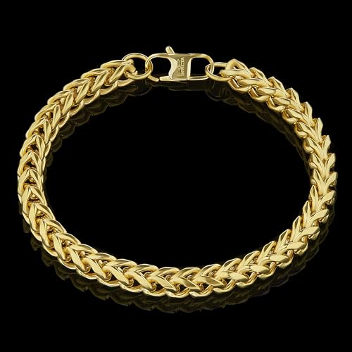 Invicta Bracelet for Men, Stainless Steel Franco Chain Thin Jewelry, 6mm, 8.5"3