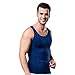 Mens Muscle Compression Tank Top, Navy Compression Shirt, XX-Large