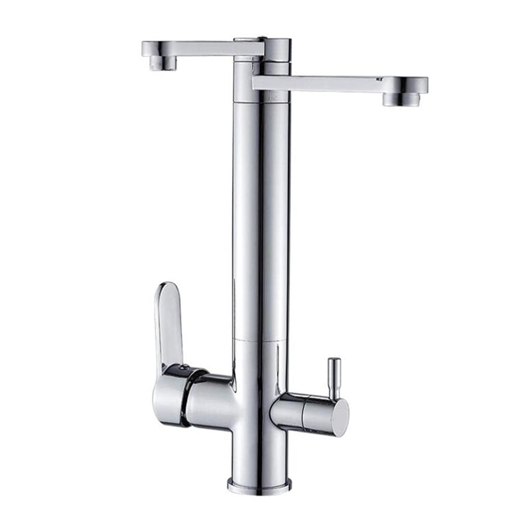 Robinet cuisine 3 voies en laiton massif mitigeur de cuisine noir mat 360°