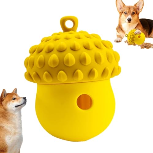 Lcmiracul 犬のおやつ分配おもちゃ - 軽量ドッグフードボール、ドッグフード分配ボール - 退屈バスタードングリ型おもちゃボール、シリコンフードボール 犬のおやつ分配おもちゃ -犬・猫用 早食い防止おもちゃインタラクティブな犬ボールペット食器 (イ