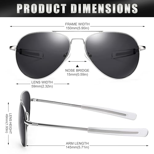 Polarized Aviator Sunglasses for Men Women Driving Sun glasses Metal Frame UV400 Protection3