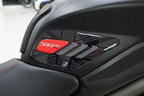 labelbike - 2 3D Armored Motorcycle Side Protections, Compatible with Triumph Speed Triple 2016-2020 Red