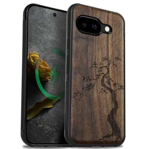 Coque Pixel 9a Magsafe en bois de noyer pour vos aventures quotidiennes