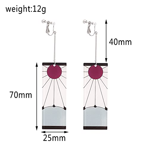 Japanese Style Earrings with Ear clips, Non Piercing Earrings for Anime Cosplay Jewelry Memorial Collection Gift4