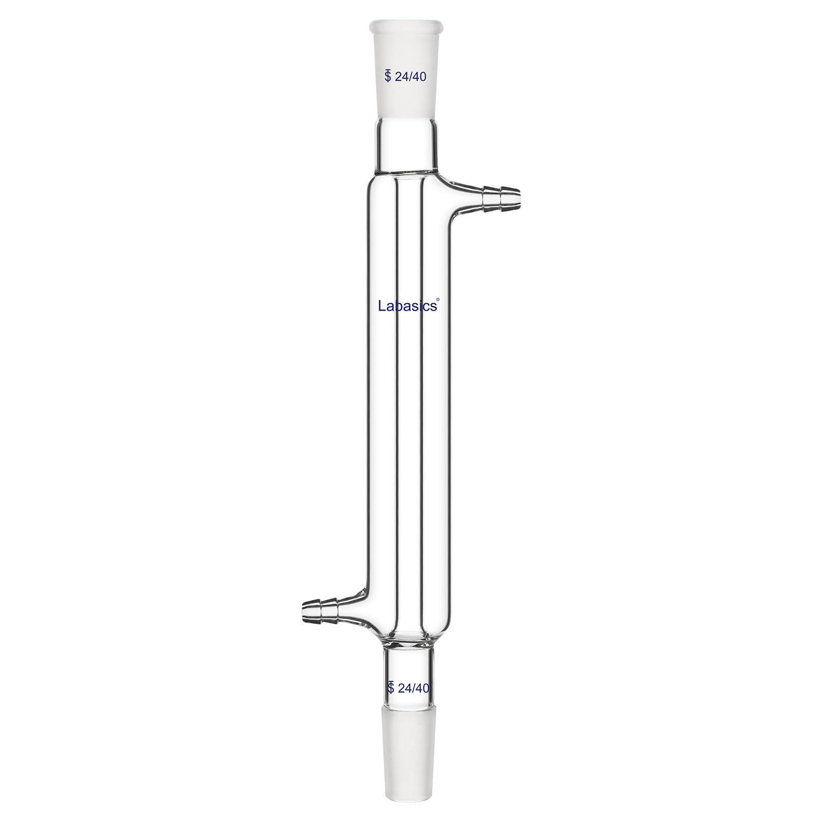 LabasicsBorosilicate Glass Liebig Condenser with 24/40 Joint 200mm Jacket Length Lab Glass Condenser