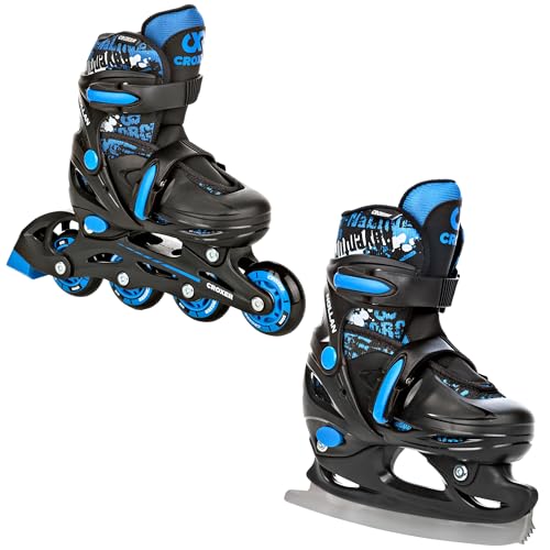 CROXER 2in1 Schlittschuhe Inline Skates Inliner für Kinder Mädchen Jungen verstellbar (Nollan 34-37 (21cm-23cm))
