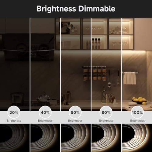 Image of BTF-LIGHTING 5V USB COB LED Strip Lights Super Bright Dimmable LED Tape Light,Natural White 4000K 9.8FT Flexible Light Strip with Strong 3M Tape for 3D Printer,TV Backlight,Cabinet,Home Lighting