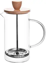 WOLFF - Cafeteira Prensa Francesa de Vidro Borossilicato e Tampa de Bambu 400ml