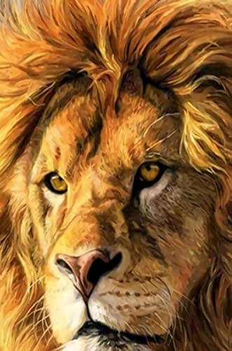 Kit broderie point de croix lion imprimé 11CT toile facile 40x50cm loisir créatif