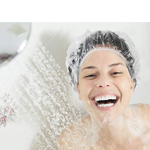 image for 100pcs Shower Caps, Segbeauty Stretchable Max 20.5 inches Thick Dispos