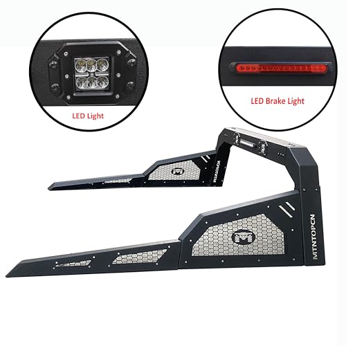 Image of Pickup Roll Bar with Military-Grade Design Compatible with Ford F150 Raptor Jeep Gladiator Chevy RAM Toyota Trucks | Heavy-Duty Overland & Offroad 4x4 | Adjustable Width (Steel 909213)