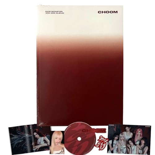 BABYMONSTER CHOOM 3rd Mini Album [Crimson Ver.] Photobook + CD + Photocard Set + Sticker Set + Mini Poster + Logo Tag