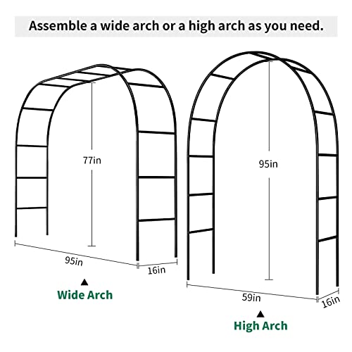 Wedding Arches for Ceremony Wedding Arch 6.6ft Circle Backdrop Stand Round Backdrop Stand Balloon Arch Stand Circle Balloon Arch Frame Round Balloon Arch Frame for Party Decoration (Garden Arch) - Image 7