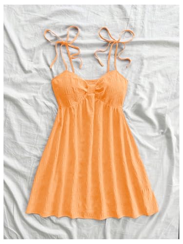 Image of SOLY HUX Women's Summer Cami Sun Dress A Line Tie Shoulder Y2k Cute Casual Short Mini Beach Babydoll Dresses