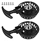 LALAGO 2tlg Pocketbike Seilzugstarter Schwarz, Motorrad Zugstarter Tuning Aluminium Alloy, Mini Quad Pull Start Ersatzteile, Recoil Starter für 2-Takt 47CC 49CC Zündung ATV Dirtbike Kinderfahrrad