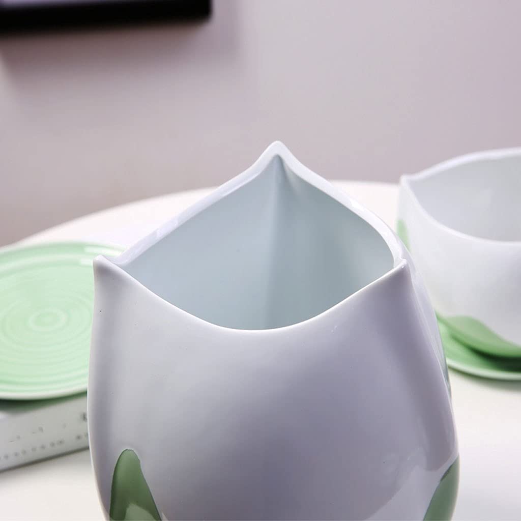 HIHELO Doniczka na rośliny zielono-biała ceramiczna doniczka do salonu dom biuro stolik kawowy dekoracja na biurko doniczka kreatywna doniczka na kwiaty doniczki na kwiaty (rozmiar: C)