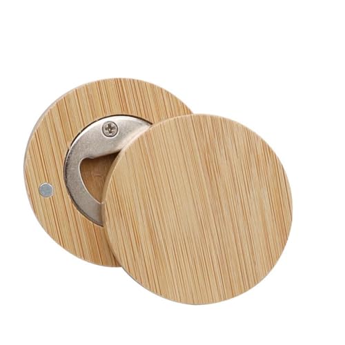 Srutueo 30Pcs Diy Bamboo Round Shape Bottle Openers Coaster Fridge Magnet Refrigerator Sticker Bar Decoration Beer Bottle Opener thumb #6