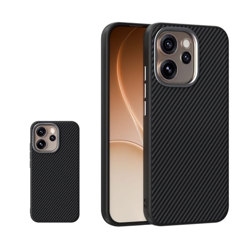 Coque Oppo Reno15 Pro noire en TPU effet fibre de carbone anti-choc