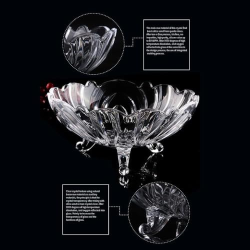 Housetronics Large Crystal Clear Glass Fruit Bowl, Creative Footed Modern Deep Dish Pudding Trifle Dessert Serving Bowl Ideal Decorative Bowls, Salad and Potpourri 23cm - Cosy Home Interiors Housetronics Large Crystal Clear Glass Fruit Bowl, Creative Footed Modern Deep Dish Pudding Trifle Dessert Serving Bowl Ideal Decorative Bowls, Salad and Potpourri 23cm - Image 4