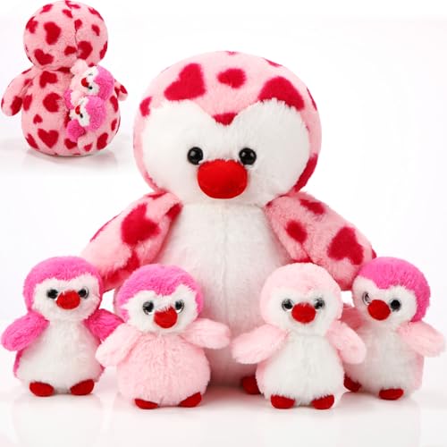 Peluche de pingüino de 14 pulgadas antimanchas con cremallera limpia para guardar juguetes