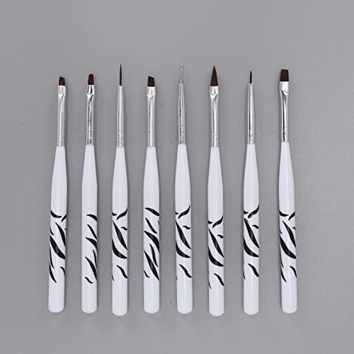 Nagel-Zeichnungs-Pinsel, Professionelles Nylonhaar 8pcs DIY Ergonomischer Griff Nagel-Kunst-Pinsel-Set Hautfreundlich… – Bild 3