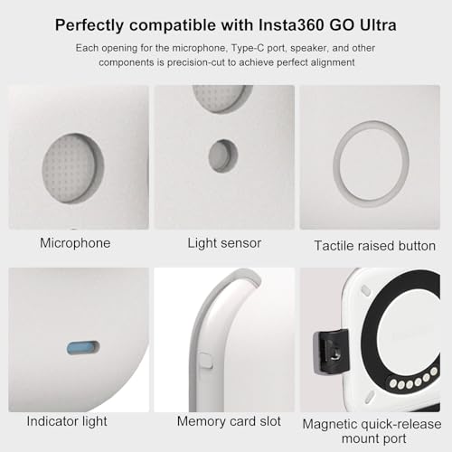 Funda de silicona completa con tapa de lente para Insta360 GO Ultra miniatura 3