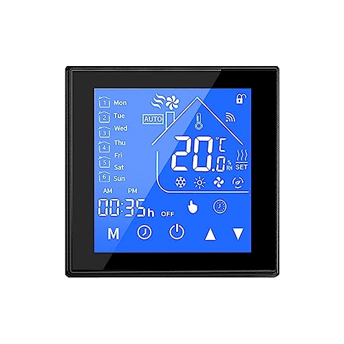 CFWWSAQ Termostato Digital Termostato, termostato de Caldera de Agua/Gas for calefacción de Suelo eléctrico, Controlador de Temperatura de dígitos(WiFi WaterGas Boiler)