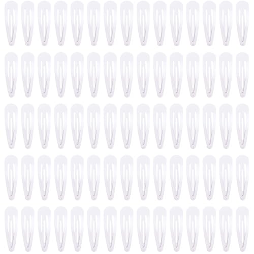 70 Pack Barrettes Women Metal 2 Inch Snap Hair Clips Accessories, Tuefuzy White Hair Barrettes, Non Slip Hair Clips for Girls, Kids, Teens, Women