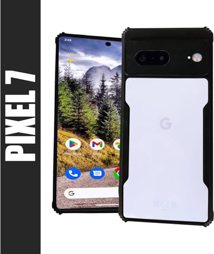 Image of AIBEX Crystal Clear Back Cover Case for Google Pixel 7 | 360 Degree Protection | Shock Proof Design | Transparent Back Cover Case (PC & TPU, Black Bumper)