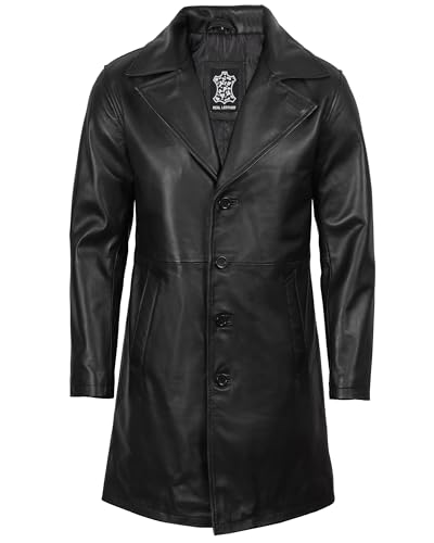 Image of Decrum Leather Coat Men - Casual Car Coat Style Real Lambskin Mens Leather Coat