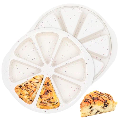 AOTASO Silicone Scone Pan with Metal Reinforced Frame 8-Cavity Non-Stick Food-Grade Mini Scone Pans for Baking BPA free