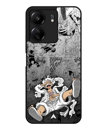 Image of Premium Anime 2 Case for Xiaomi Redmi 13C 4G (Glossy Finish) Soft-Touch Metal TPU Back Cover, Shockproof, Designer, Aesthetic Mobile Phone Case