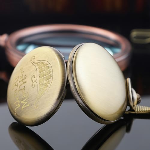 Image of Smooth Pocket Watch Alloy Steel Quartz Roman /Arabic Numerals with 37cm Chain for Father's Day Xmas Best Gifts