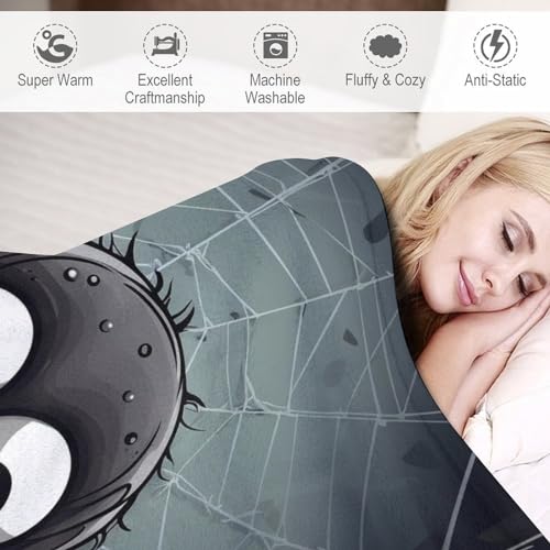 Couverture araignée en flannel pour vos soirées cinéma confortables sur le canapé