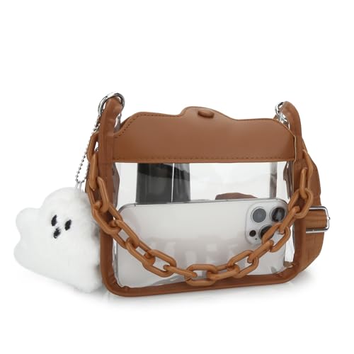 Image of Clear Bag Stadium Approved, Small Crossbody Bag for Concerts Sports Events, Clear Clutch Purses for Women