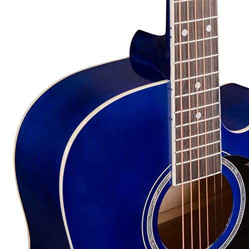 Image of JUAREZ Arpeggio 41 Inch Acoustic Guitar Kit, JRA41SP-BL Spruce Top, Rosewood Fretboard & Bridge, Truss Rod, Chrome Die Cast Machine Tuners, Blue