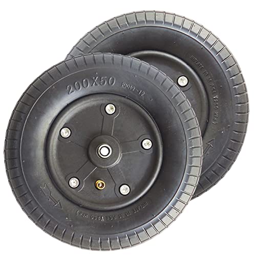HEBEHO 8in Wheelchair Front Wheel/Castor, 200×50 Anti-Slip Pneumatic Castor, Replacement Wheel for Wheelchair, Walker, 8mm Bearing, 2 Pcs (Color : Black, Size : 200x50)