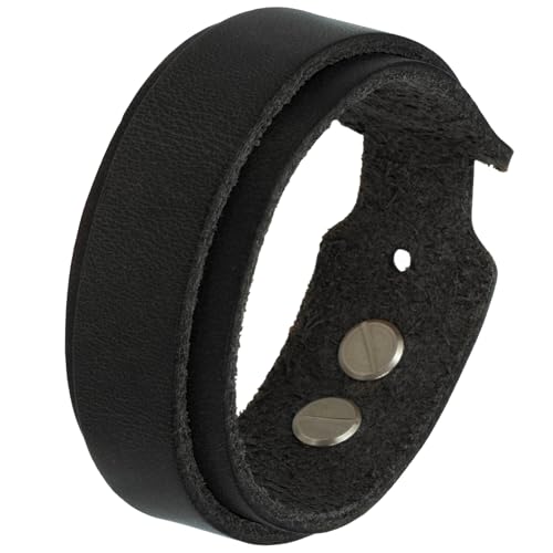Simaru Pulsera de Cuero Premium Fabricado en Alemania para Mujeres y Hombres, Brazalete de Cuero Genuino Unisex, Cierre Resistente con Remaches de Tornillo