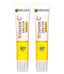 Garnier SkinActive Vitamin C Daily Anti-UV Fluid Anti-Spot Invisible SPF 50+ Moisturizing Rapid Absorption - 2 Bottles of 40ml