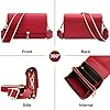 Petit Sac Bandoulière Femme Tendance Sac Téléphone Portable Protection RFID Femme Portefeuille en Cuir Sac à Main,Pochette Telephone portable avec Large Sangle Réglable et Amovible (Vin rouge) #5