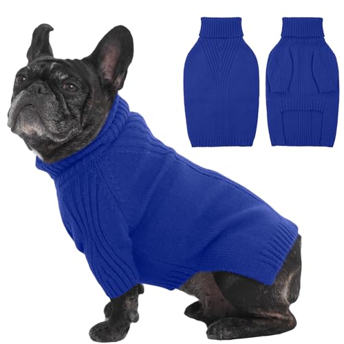 IECOii Dog Sweaters For Medium Dogs Girl Boy,Holiday Knit Doggy Sweatshirt with Sleeve,Turtleneck Thick Warm Dog Sweaters for Winter,Pullover Knitwear