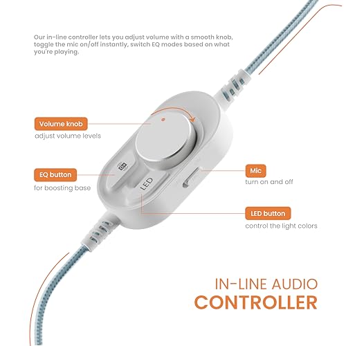 Image of Armor Version.H1 Wired Over Ear Gaming Headphones with Mic (Detachable) | 50mm Neodymium Drivers with 7.1 Surround Sound & Noise Cancellation | RGB Loop Lights & Type C | for PC /PS /Xbox /Nintendo