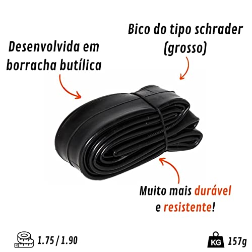 Câmara De Ar Pneu Bike Aro 16 Paco Bico Grosso Válvula Americana