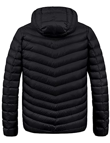 ZSHOW Men's Packable Puffer Jacket Hooded Lightweight Winter Coat for Travel Outdoor Hiking2