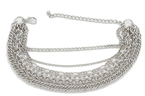 Women Western Fashion Jewelry 2 Boot Chain Bracelets Silver Metal Shoe Multi Strands Bling PAIR3