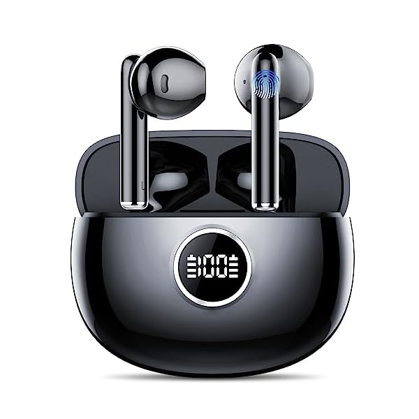 CASCHO Ear Buds Wireless Earbuds V5.3, Ear Buds for Small Ears, 37H Playtime, Bluetooth Earbuds CVC8.0 Clear Call, Deep Bass, IPX7 Waterproof, Bluetooth Earphones Wireless Earbuds for iPhone Android