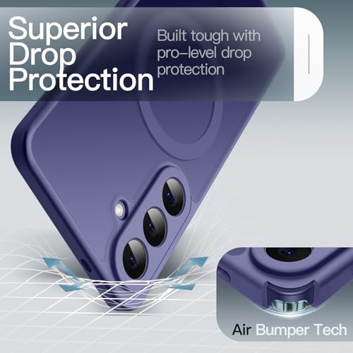 Image of JETech Magnetic Cover Case for Samsung Galaxy S26, Compatible with MagSafe, Camera Lens Full Protection, Translucent Matte Back Shockproof Phone Cover (Cobalt Violet)