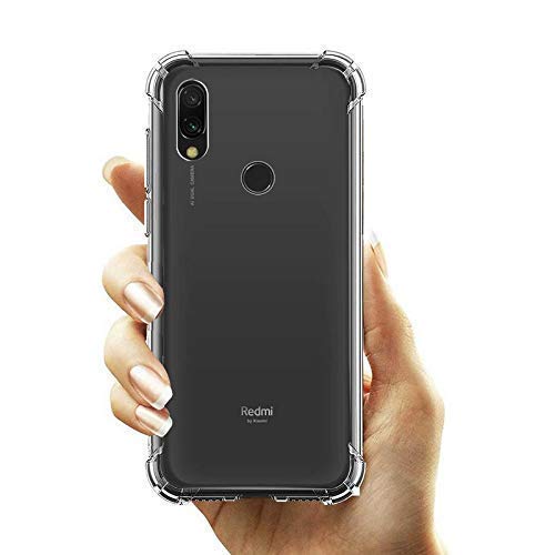 Image of Dashmesh Shopping� Back Cover with Bumper Corners for Xiaomi Redmi 7 / Redmi Y3 Anti-Shock Flexible Transparent Crystal Clear Protective Shockproof Hybrid Protection