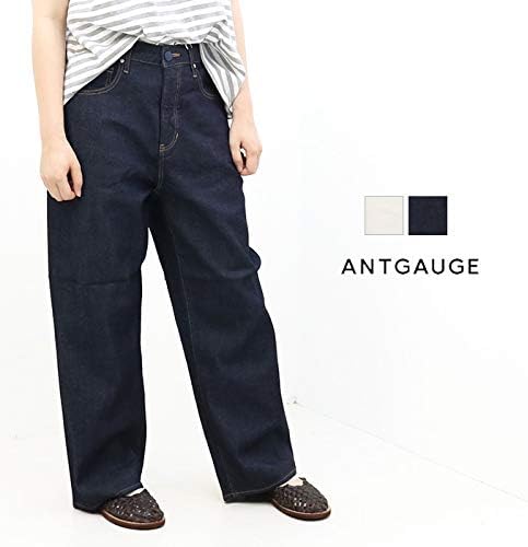 Amazon アントゲージ Antgauge ドレスルーズデニムパンツ Beth ベス C1814 春夏 ワイド ストレート フルレングス 日本製 レディース M 33 ブルー ジーンズ 通販